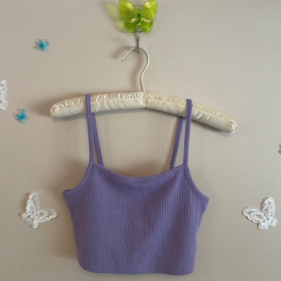 H&M Purple Tight Crop Top - Picture 1 of 2